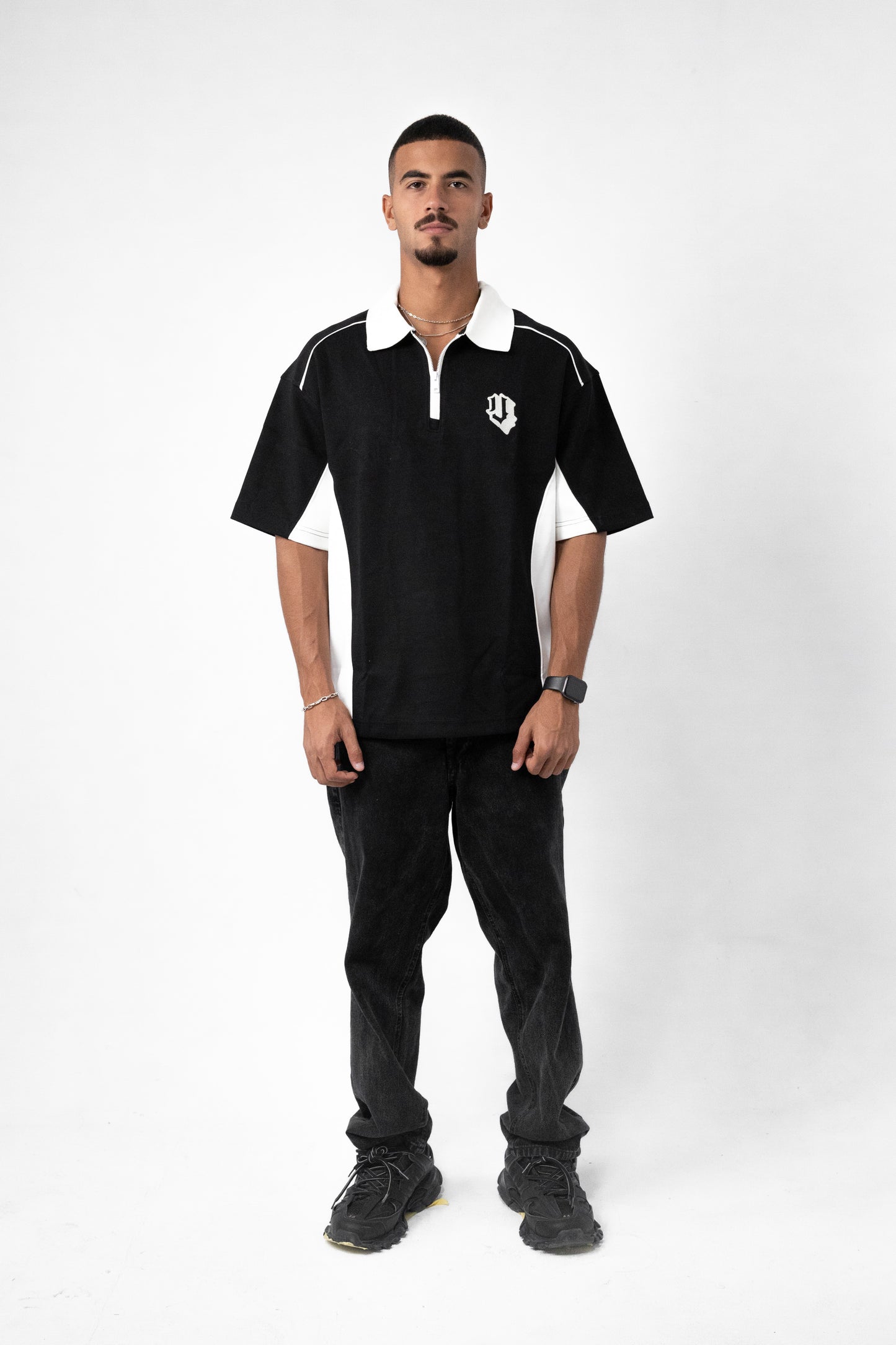 OVERSIZED TWO TONE POLO T-SHIRT