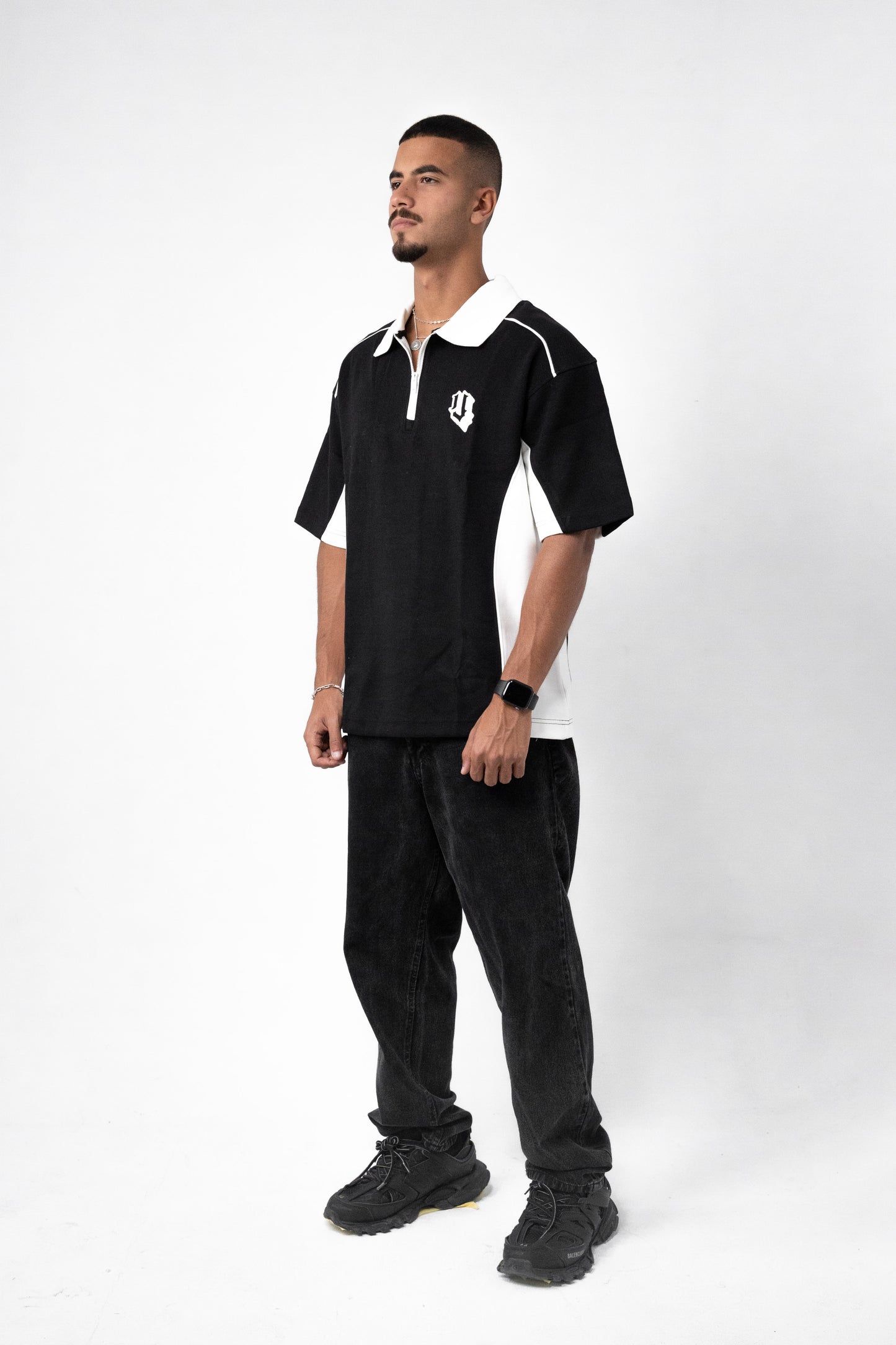 OVERSIZED TWO TONE POLO T-SHIRT
