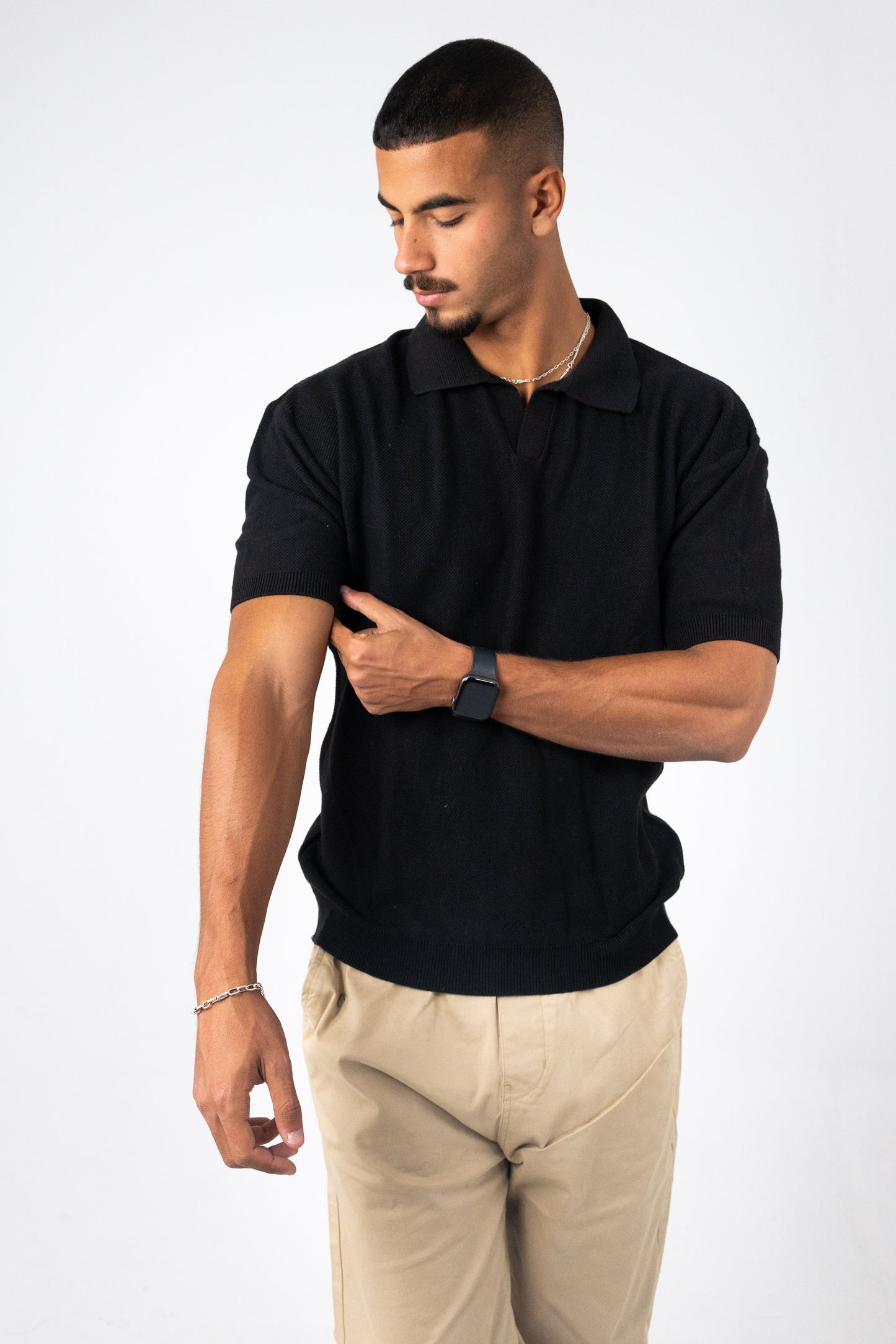KNITTED POLO T-SHIRT