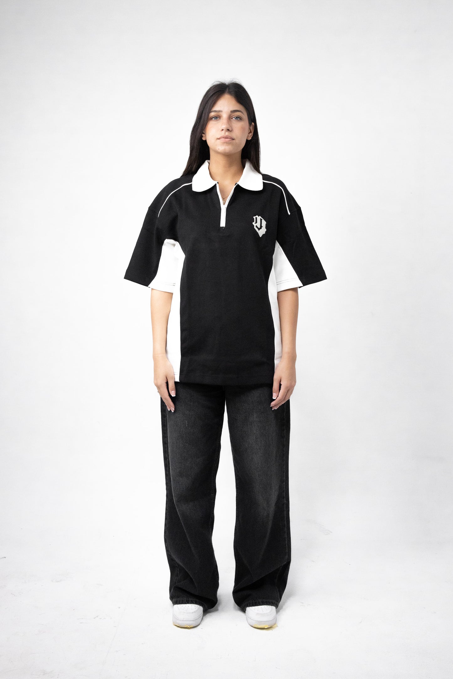 OVERSIZED TWO TONE POLO T-SHIRT
