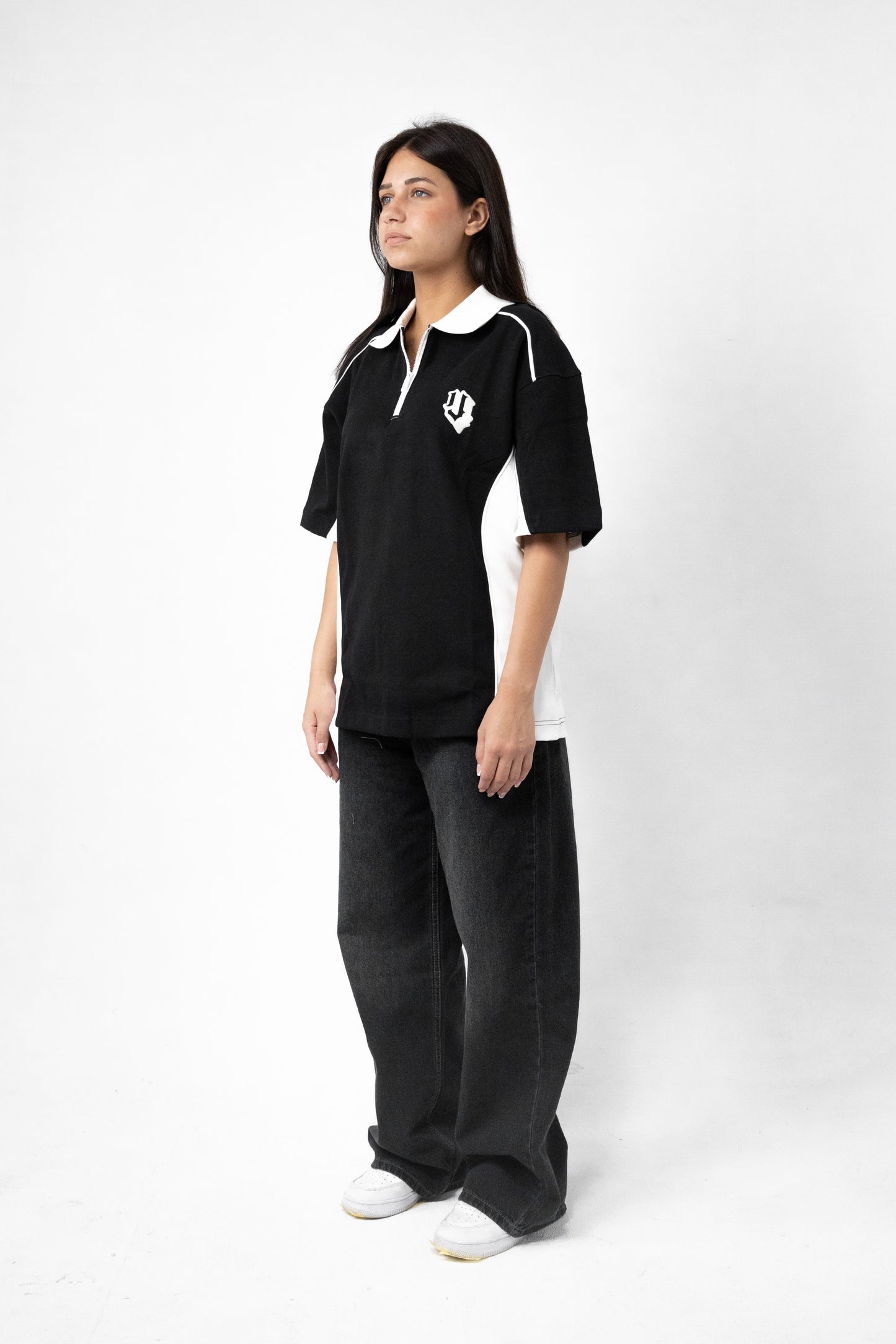 OVERSIZED TWO TONE POLO T-SHIRT