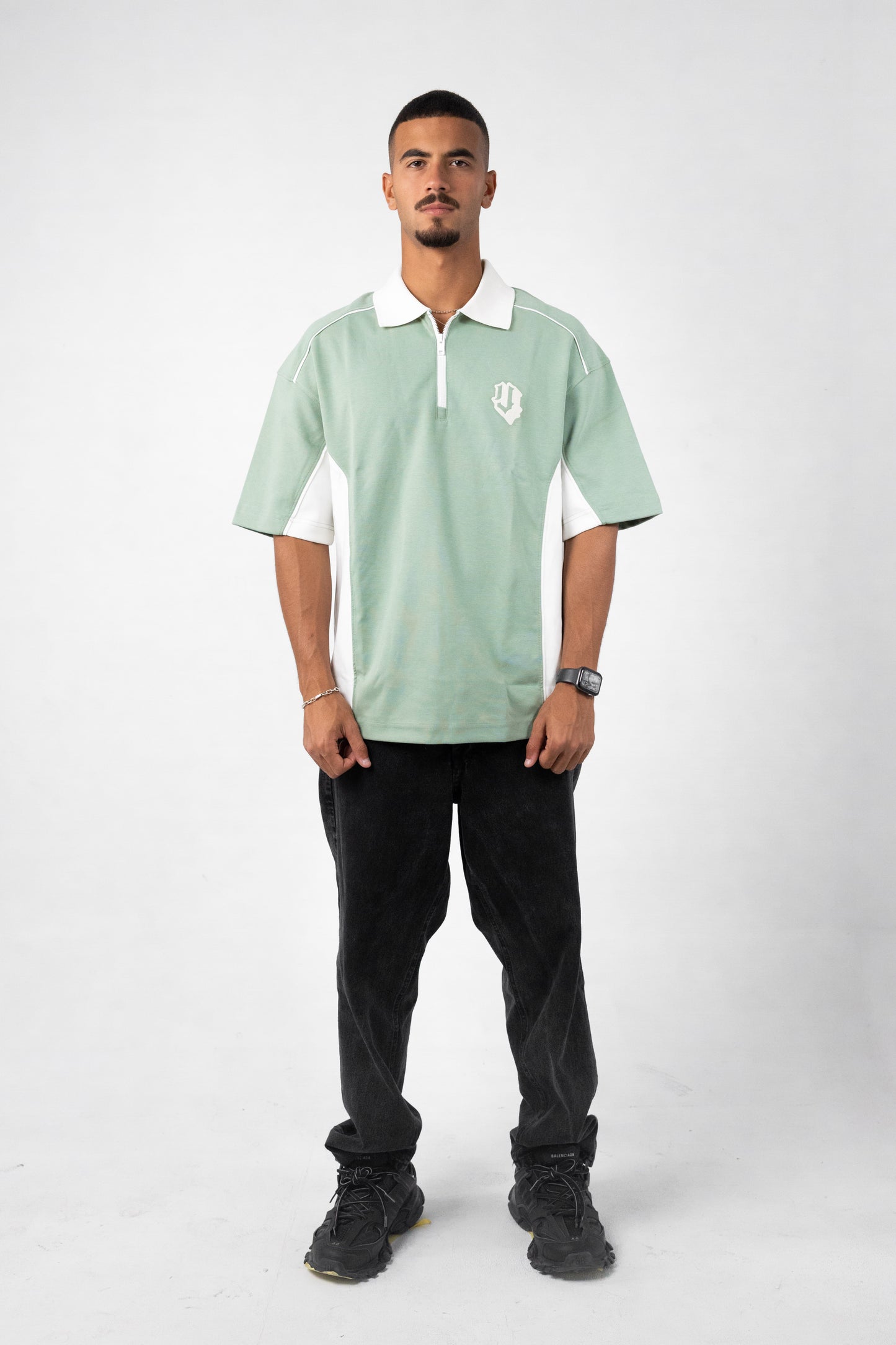 OVERSIZED TWO TONE POLO T-SHIRT