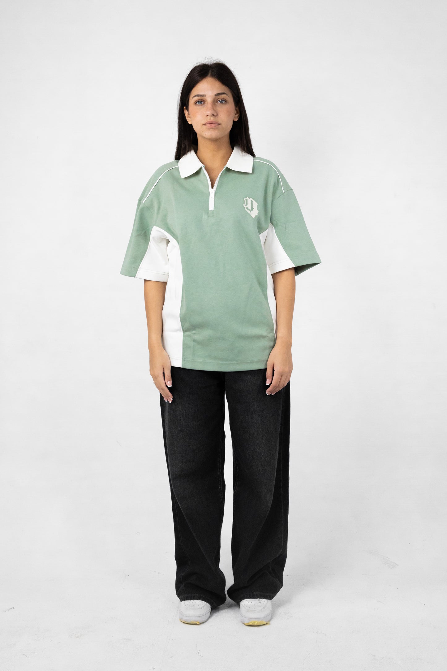 OVERSIZED TWO TONE POLO T-SHIRT