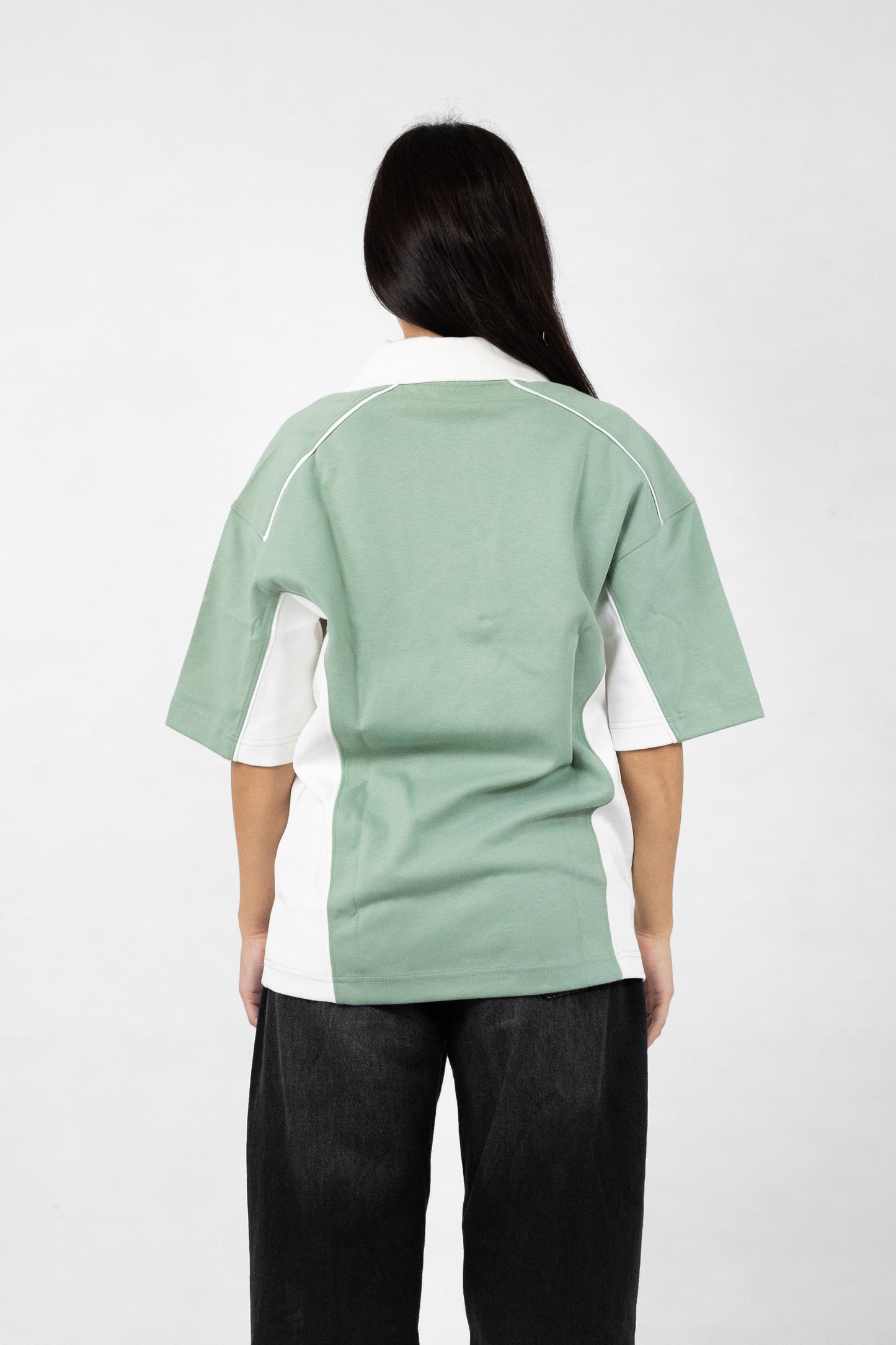 OVERSIZED TWO TONE POLO T-SHIRT