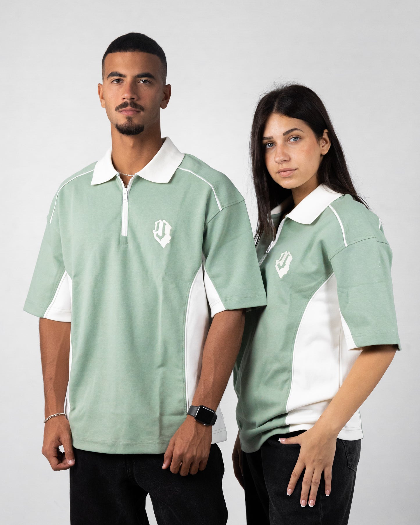 OVERSIZED TWO TONE POLO T-SHIRT