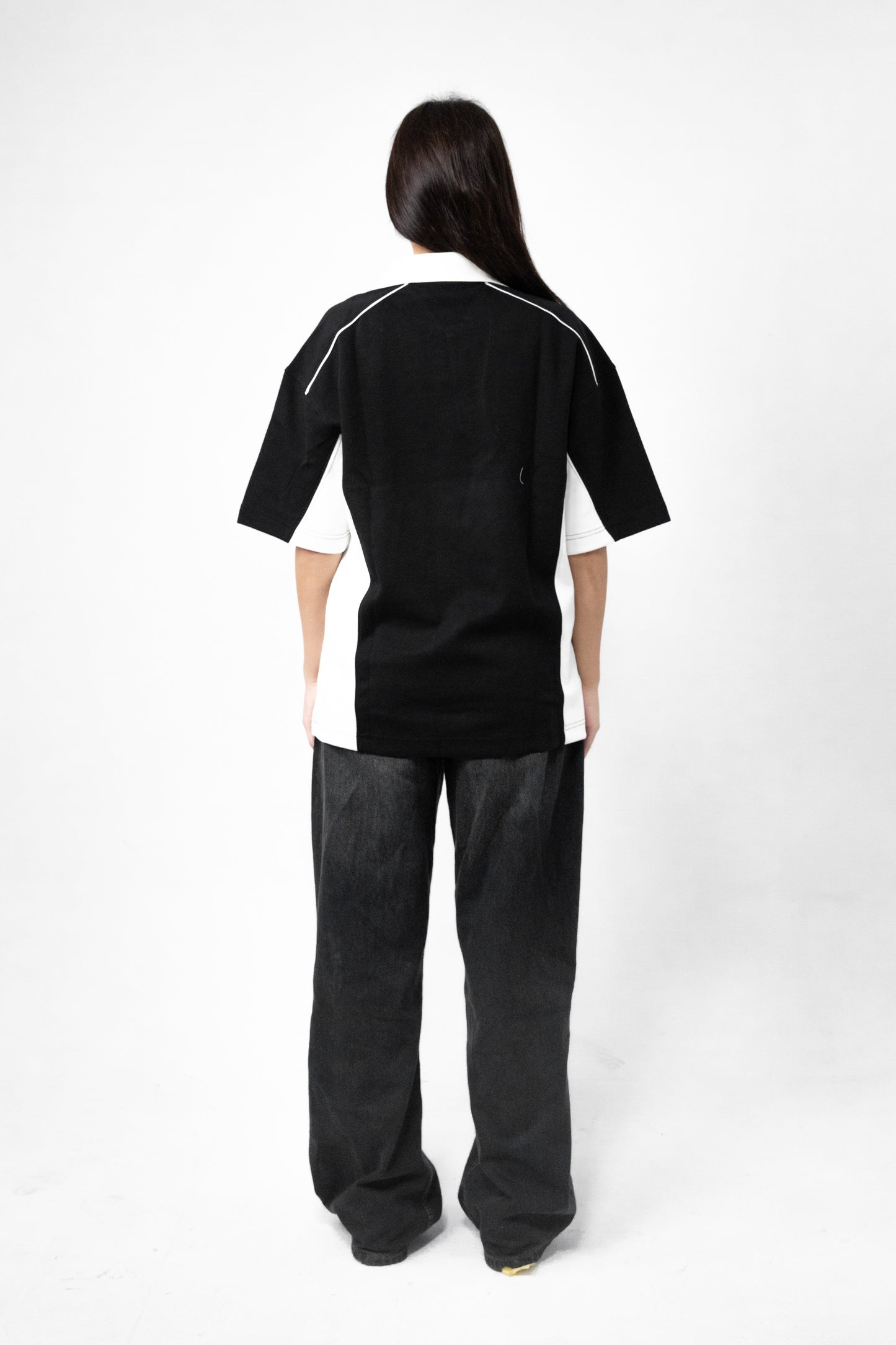 OVERSIZED TWO TONE POLO T-SHIRT