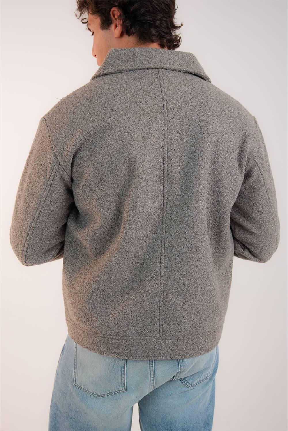 MEN'S GREIGE BOUCLE JACKET