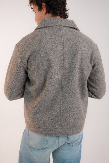 MEN'S GREIGE BOUCLE JACKET