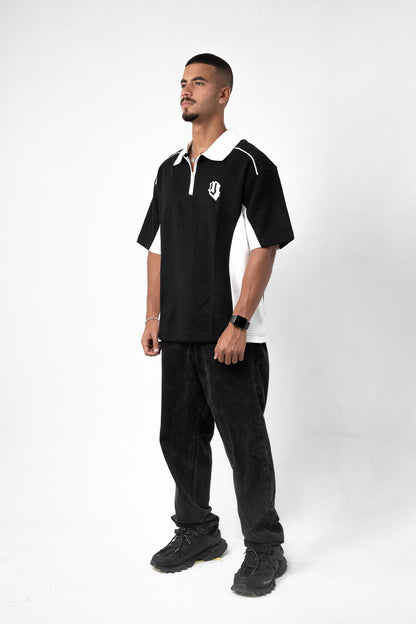 OVERSIZED TWO TONE POLO T-SHIRT