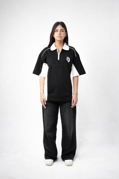 OVERSIZED TWO TONE POLO T-SHIRT