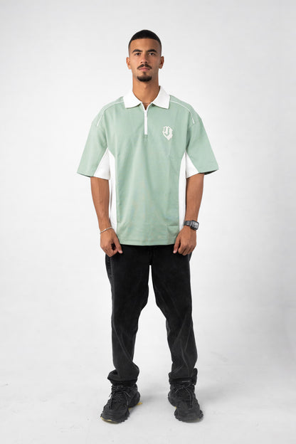 OVERSIZED TWO TONE POLO T-SHIRT